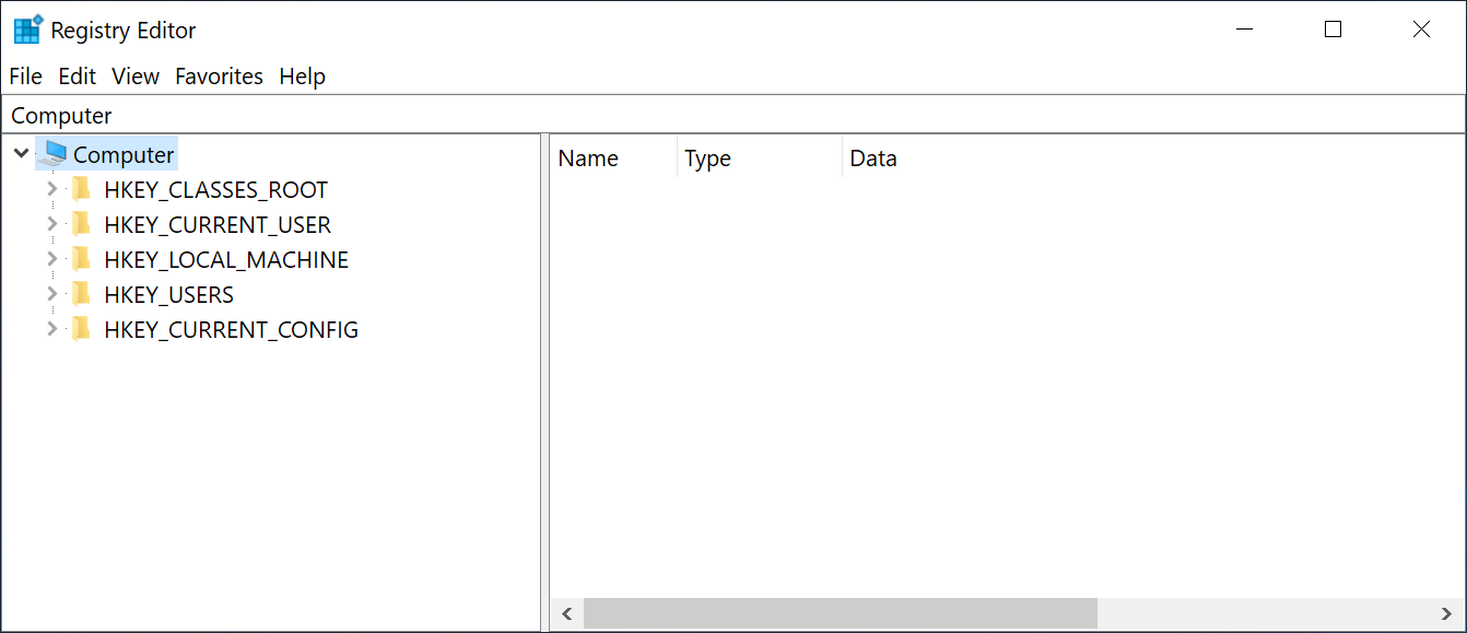 Registry Editor screenshot